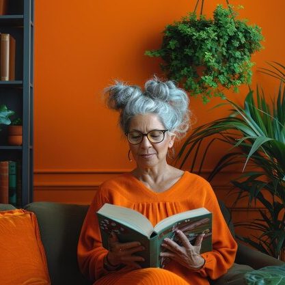 Viager Montaigne – Une vie apaisée, un avenir préparé Femme âgée souriante, bras ouverts, face à la mer sous un ciel ensoleillé.