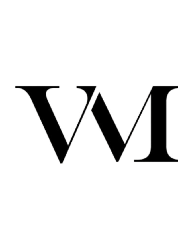 Viager Montaigne Lettre "V" et "M" stylisées en noir sur fond blanc.