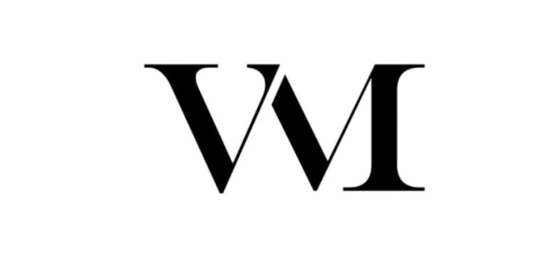 Logo VIAGER MONTAIGNE Logo stylisé en noir avec les lettres "V" et "M".