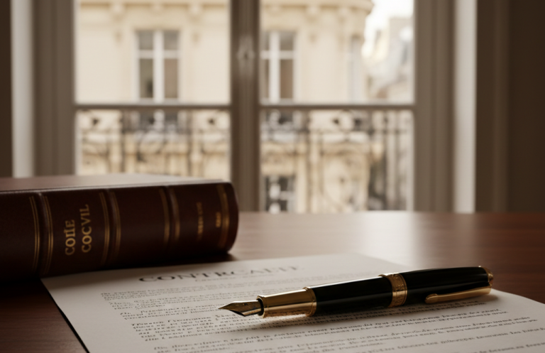 Déshériter l'Etat en toute légalité Un stylo et un document juridique sur une table, avec une vue sur un balcon parisien.